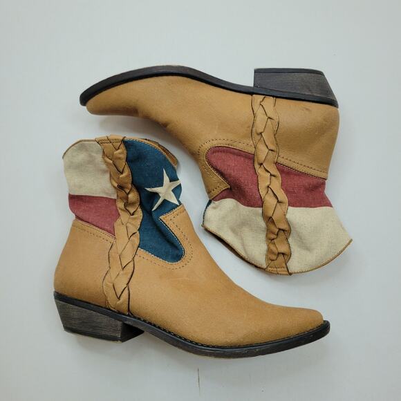 American Rag Cie Mason Texas Flag Patriotic Western Cowboy Boots Women's 8M - Picture 2 of 9